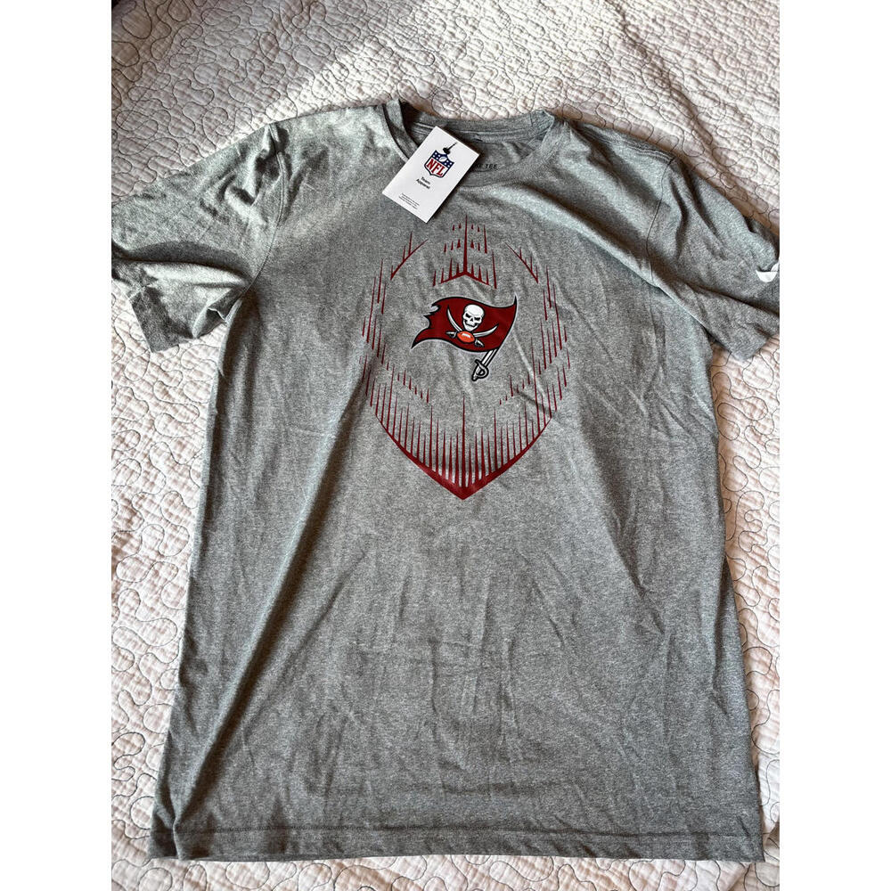Nike Men's NFL Tampa Bay Buccaneers Gray Dri Fit T-Shirt Size Medium #750